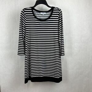 Calvin Klein Dress Size Medium Black White Stripe